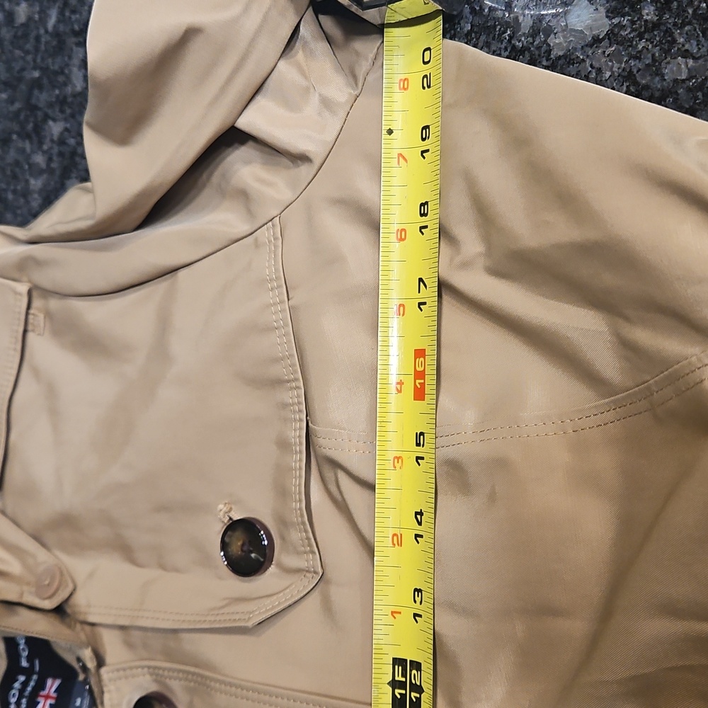 NWT Classic London Fog Long Tan Trench Coat Sz M - Picture 12 of 12